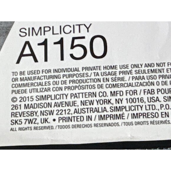 Simplicity A1150 18" Doll Clothes Sewing Pattern Its So Easy Instructions for Dr - Picture 4 of 4